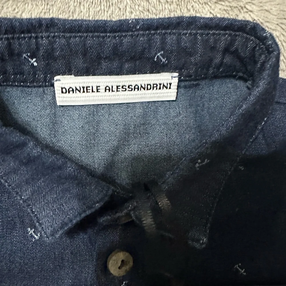 Daniele Alessandrini Blue Button Down Shirt Nautical Design nwt - Picture 4 of 7